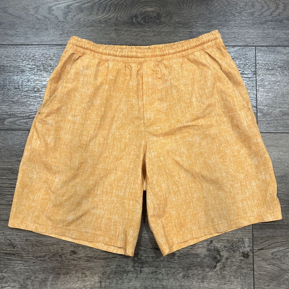 Lululemon T.H.E Linerless Shorts 10" Orange Multi Color - Men’s Large